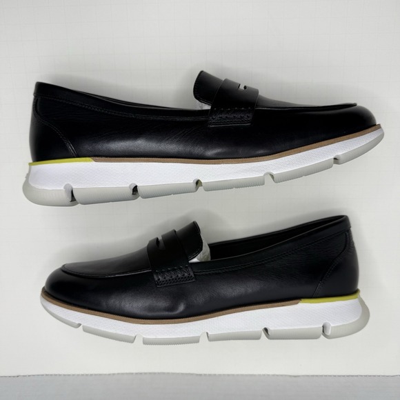 Cole Haan Black Loafers with White Sole - Picture 3 of 12